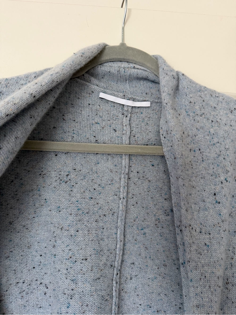Rosetta Getty Light Blue Speckled Open-Front Cardigan Coat